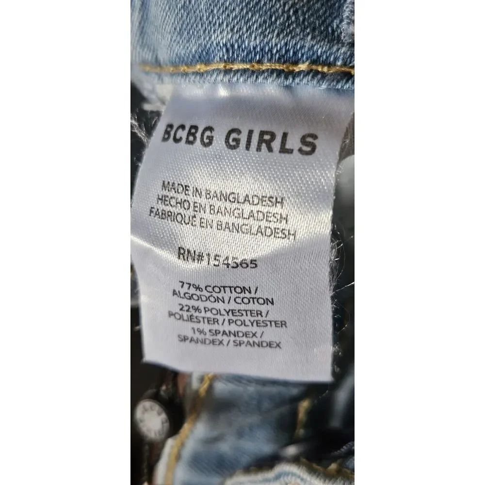 NWT BCBG GIRLS Denim distress roll cuff short‎ jeans Sz6